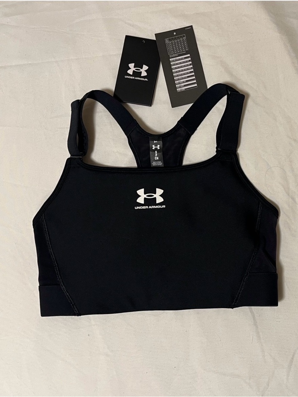 Under Armour Black and White Racerback Sports Bra